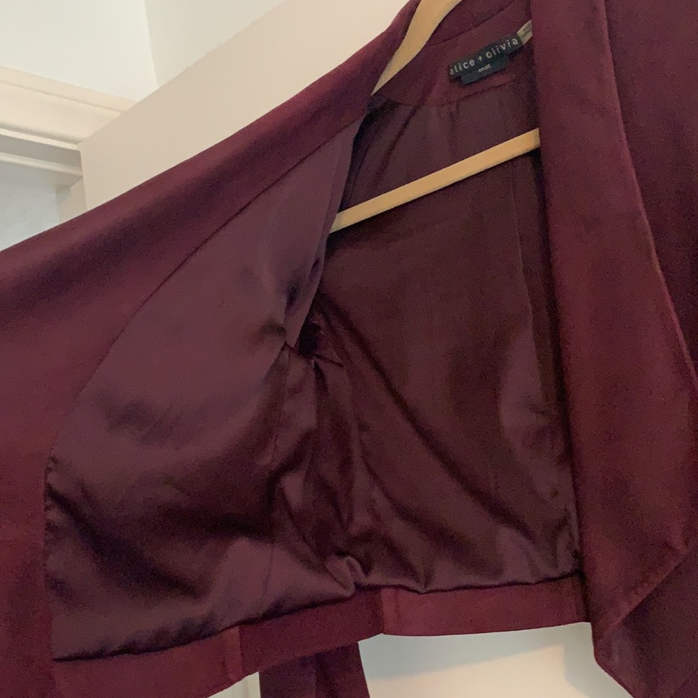 Alice + Olivia maroon leather jacket